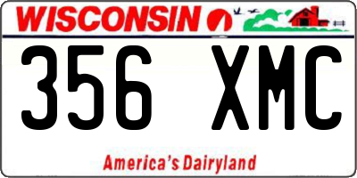 WI license plate 356XMC