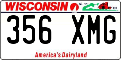 WI license plate 356XMG
