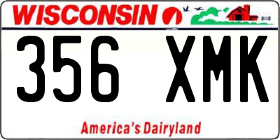 WI license plate 356XMK