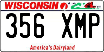 WI license plate 356XMP
