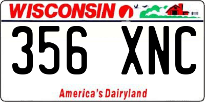 WI license plate 356XNC