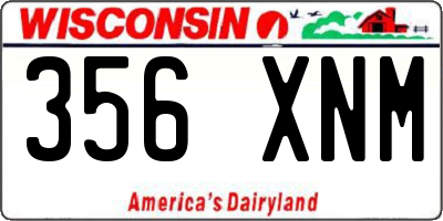 WI license plate 356XNM