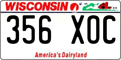 WI license plate 356XOC