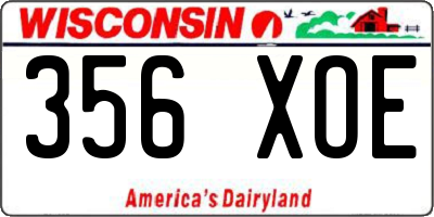 WI license plate 356XOE