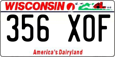 WI license plate 356XOF