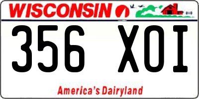 WI license plate 356XOI