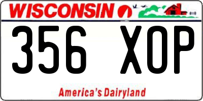 WI license plate 356XOP