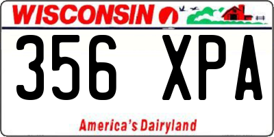 WI license plate 356XPA