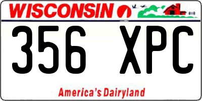 WI license plate 356XPC