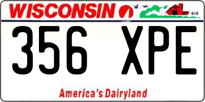 WI license plate 356XPE