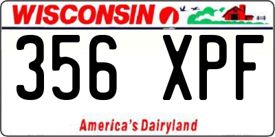 WI license plate 356XPF