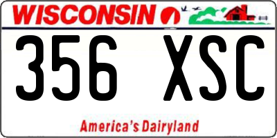 WI license plate 356XSC