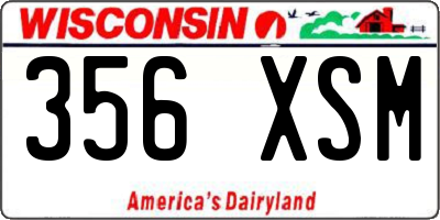 WI license plate 356XSM