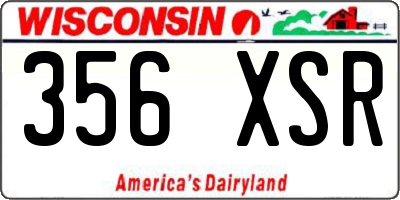 WI license plate 356XSR