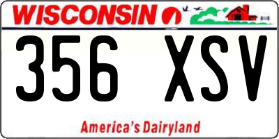 WI license plate 356XSV