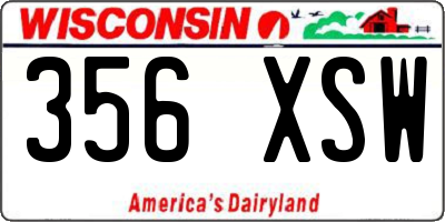 WI license plate 356XSW