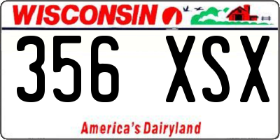 WI license plate 356XSX