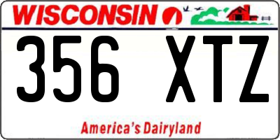 WI license plate 356XTZ