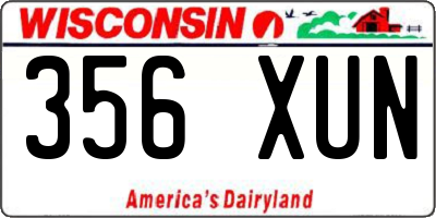 WI license plate 356XUN