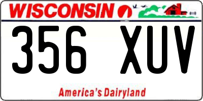 WI license plate 356XUV
