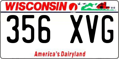WI license plate 356XVG