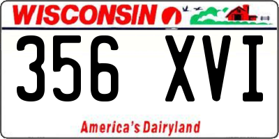 WI license plate 356XVI