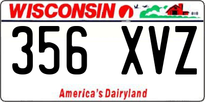 WI license plate 356XVZ