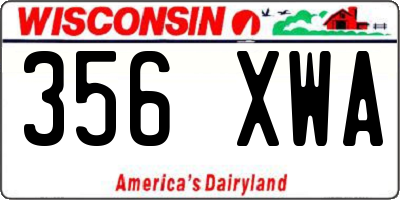 WI license plate 356XWA