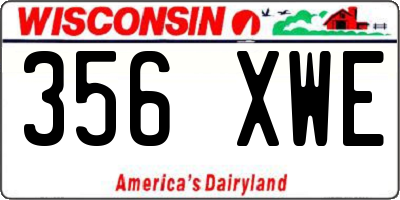 WI license plate 356XWE