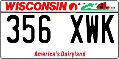 WI license plate 356XWK