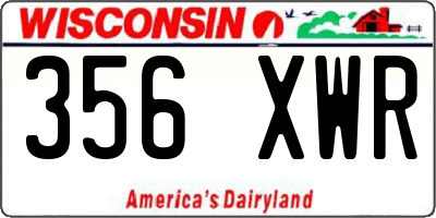 WI license plate 356XWR
