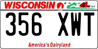WI license plate 356XWT