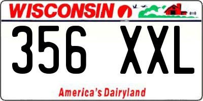 WI license plate 356XXL