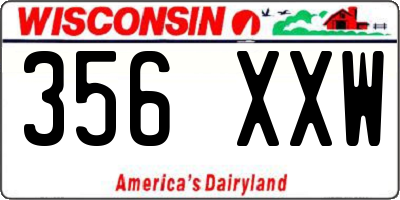 WI license plate 356XXW