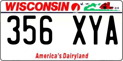 WI license plate 356XYA