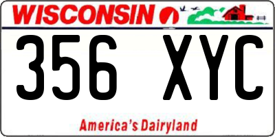WI license plate 356XYC