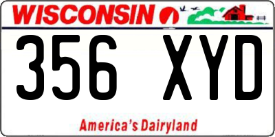 WI license plate 356XYD