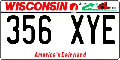 WI license plate 356XYE