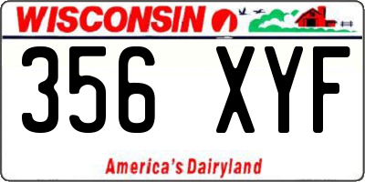 WI license plate 356XYF