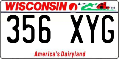 WI license plate 356XYG