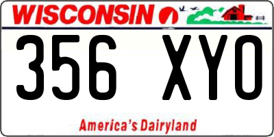 WI license plate 356XYO