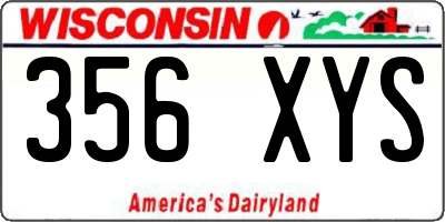 WI license plate 356XYS