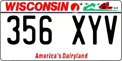 WI license plate 356XYV
