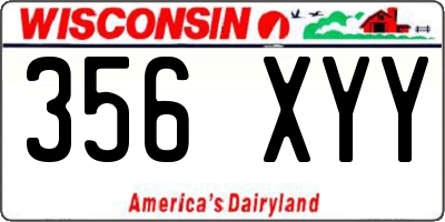 WI license plate 356XYY