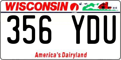 WI license plate 356YDU
