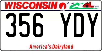 WI license plate 356YDY