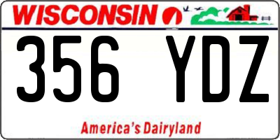 WI license plate 356YDZ