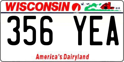 WI license plate 356YEA