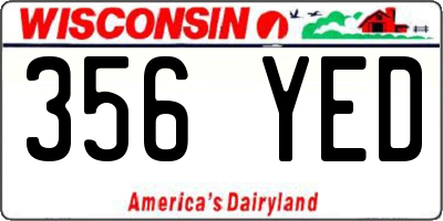 WI license plate 356YED