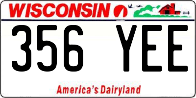 WI license plate 356YEE